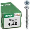 Spax T-STAR plus 191010400403 - Vite universale con testa svasata, 4CUT, filettatura parziale, lucida zincata tramite galvanizzazione, Zincato, 4,0 x 40 mm