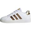 adidas Unisex - Bambini e ragazzi Grand Court Sustainable Lace Shoes, Cloud White / Cloud White / Matte Gold, 28 EU