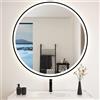 STARLEAD 100cm Nero Specchio-Rotondo-Bagno-con-Luce e Bluetooth, Specchiera-Bagno-LED con Antifog, Dimmerabile, 3 Colori Luce, Memoria, HD Vetro Temperato, IP44, Cornice non Metallica