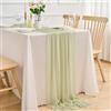 Ardjxue Runner da Tavolo Chiffon Verde Salvia 75 x 300 cm Elegante Runner Tavola Primavera Moderno Lavabili Tovaglia Decorazione per Matrimoni Festa Matrimoni Festività Compleanno Baby Shower