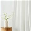 PONY DANCE Tende Effetto Lino Semitrasparenti Corte Camera da Letto Tende Soggiorno e Cucina per Interni con Anelli Curtains Cameretta Bambini 2 Pezzi L 140 x A 160 CM, Bianco