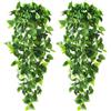 CEWOR - 2 piante artificiali da appendere, 1,1 m, edera finta con foglie, per matrimoni, pareti di casa, stanza, patio, decorazione per interni ed esterni, scaffale, ufficio (senza cestini)