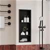 Neodrain Nicchia doccia in acciaio inox a 3 ripiani da incasso per bagno, 75 x 30 cm, nero
