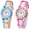 JewelryWe Orologio da polso per bambini, stile arcobaleno, LGBT Gay & Lesbian Pride, analogico, al quarzo, con cinturino in silicone, nylon, set da 2 pezzi, cinghia