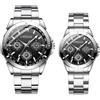 JewelryWe Orologio design New Golden Cavaliere, Business Casual Orologio elegante, 3 Occhi decorativi, Quadrante nero/oro/bianco attraente, Orologi da uomo cinturino colore Oro