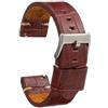 diloy Cinturino artigianale orologio pelle vitello stampa coccodrillo stile vintage - Fibbia acciaio inox - Misure 20mm 22mm 24mm 403 Marrone Intermedio 20mm