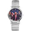 JewelryWe Trump-Attentat Orologio da polso elastico per uomo e donna, Donald Trump Survived Shot Fist Raised Analogico, al quarzo, in acciaio inox, con numeri romani