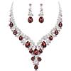 Clearine Set di gioielli da matrimonio con gocce di strass, set di collana e orecchini da donna con cristalli, costume gioielli in tonalità chiara e argento, cristallo