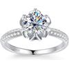 AOMEKASO Anello da Donna - Anello in Moissanite - con Certificato GRA, Placcato oro Bianco 18K, Argento 925, Colore D, Purezza VVS1, Taglio al Plasma, Adatto per: Quotidiano/Ricevimento/Appuntamento/Matrimonio