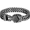 JewelryWe Bracciale da uomo vichingo, in acciaio inox, con nodo celtico, testa di lupo, testa di serpente, con artiglio, bracciale in Franco, Acciaio inossidabile