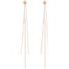 SLUYNZ 925 Argento CZ Penzolare Catena Orecchini Nappa per le Donne Ragazze Adolescenti Orecchini a Catena Lunga con Schienali a Catena di Serpente (C-Rose Gold Plated)