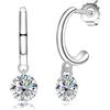 aomoso Orecchini da Donna - Orecchini in Moissanite - con Certificato, Tondi 6.5MM 1CT, Grado di Colore D VVS1, Moissanite, Argento Sterling 925, Adatti per Festa/Viaggio/Matrimonio/Anniversario