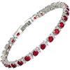 RIZILIA Eternity Tennis Bracciale [18 cm/7 inch] con taglio rotondo pietre preziose zirconi CZ in 18 carati placcato in oro bianco, Eleganza moderna semplice, Medium, Zirconia cubica