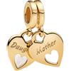 PHCLASY Madre e figlia d'oro Charms Compatibile con Bracciali e Collane Europei Festa Della Mamma Per le Donne