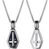 JewelryWe Gioielli uomo donna collana in acciaio inox urna cenere cremazione Memorial ricordo croce ciondolo con catena da 22 pollici argento/oro/nero.., Acciaio inossidabile