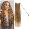 Enbeautiful Boho Faux Locs Crochet Hair 9 confezioni da 24 pollici Pre-Looped Goddess Soft Locs with Curly Ends Bohemian River Loc Crochet Hair Extensions for Women, 27#