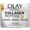 Olay Crema idratante Collagen Peptide 24 50 ml, crema viso con protezione SPF 30 + peptide di collagene e vitamina B3, idrata istantaneamente per 24 ore