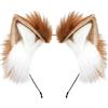 ESYFOR Orecchie da Gatto Cosplay, Cerchietto per Capelli con Orecchie in Finta Pelliccia di Volpe Bandeau Oreilles de Loup Accessoires Halloween Costume de Noël Carnaval Fêtes