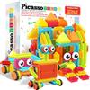 PicassoTiles PTB120 120 Pezzi Setola Forma 3D Blocchi di Costruzione Piastrelle Set di Giocattoli per l'apprendimento Set di Giocattoli STEM Kit educativo Sviluppo della Branca del Bambino Prescolare