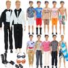 Carreuty 19 pezzi vestiti e accessori, 1 vestito 5 abbigliamento casual abbigliamento 5 pantaloni 2 costumi da bagno 4 paia scarpe 1 occhiali da sole 1 paddle board per bambole da 12