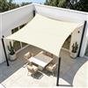 HENG FENG Vela Ombreggiante Rettangolare 2.5x3m, Tenda da Sole Esterno Impermeabile in Tessuto Oxford con Protezione UV 95%, per Giardino Terrazza Piscina, Beige