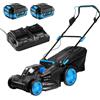 HÖGERT TECHNIK - Tosaerba a batteria 43cm 2x18V, senza spazzole, con 2x batterie 4,0Ah, caricabatterie DUO e cesto, per prati piccoli e medi