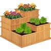 Relaxdays Fioriera a Scala su 4 Livelli, in Legno Robusto, Giardino e Terrazza, Piante e Fiori, HLP 61x81x81cm, Naturale