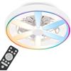 BRILONER - Ventilatore da soffitto con luce LED, telecomando, motore DC silenzioso con 5 velocità, RGBIC, CCT e luminosità regolabile, lampadario ventilatore da soffitto, lampadario, 48 cm, bianco