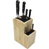 Relaxdays Blocco portacoltelli Relaxdays vuoto, bambù, setole, 2 livelli, HLP 25,5 x 11,5 x 18 cm, naturale/nero