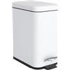 Relaxdays Cestino bagno, 5 litri, cestino cosmetico con Soft-Close, design opaco, interno rimovibile, bianco