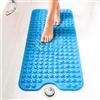 edihome, Tappetino Doccia Antiscivolo, 100x40 cm, Tappeto Bagno, Bolle con Ventose Senza BPA, Antibatterico, Resistente alla Muffa, Lavabile in Lavatrice, Sicurezza Familiare (Blu, 100x40 cm)