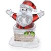 Swarovski Holiday Cheers Babbo Natale nel Camino, Decorazione Natalizia con 349 Sfaccettature di Cristalli, Designer Edith Mair, Oggetto Decorativo, 7,4 x 4,7 x 6,8 cm