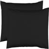 Le linge de Jules 2 federe 63 x 63 cm, colore: nero, 100% cotone a 57 fili