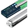 V-TAC Plafoniera LED Impermeabile Doppia 120 CM - 36W - Chip Samsung - Lampada Rettangolare 3400 Lumen IP65 per Soffitto, Parete, Garage, Fabbrica, Negozio - Doppio Tubo LED - Luce Fredda 6500K