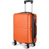 Eco-Lux Essentials Hardside bagaglio a mano bagaglio a mano valigia in ABS Hardshell Cabin Bag con 4 ruote girevoli, 50 x 32 x 20 cm, serratura integrata TSA approvato da Travel Sentry, Arancione