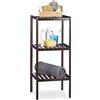 Relaxdays Scaffale da Bagno, Bambù, Ripiani Portaoggetti, Mobiletto Salvaspazio, 80x34,5x33 cm, Mobile Cucina, Marrone