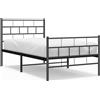 DKD HOME DECOR Giroletto con testiera e pediera in metallo nero 100x200 cm