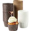 katbite Pirottini di carta per muffin, 150 pezzi, per matrimoni, compleanni, feste, bicchieri usa e getta, colore bianco, marrone, marrone scuro