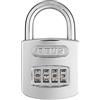 ABUS Lucchetto a Combinazione 160/50HB50 - Lucchetto con Arco Alto e Codice Numerico Regolabile - 35837 - ABUS Livello di Sicurezza 6 - Argento