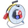 as - Schwabe avvolgicavo CEE 25 m AT-N07V3V3-F 5G2,5 giallo, esterno IP44, spina CEE 16A 5 poli, prese CEE e SEV, acciaio zincato, interruttore termico di protezione, Made in Germany