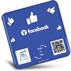TARAFFICE - Piastra NFC Social Networks Epoxy | Compatibile con iPhone e Android | Per i negozi, aziende, negozi, ristoranti, bar, caffetterie, fastfoods, Pizzerie (Facebook(10x10cm))