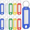 Uniclife 10 pezzi portachiavi, 5 colori con etichette, etichette per portachiavI, identificatori in plastica con anello diviso, portachiavi vuoti per casa, ufficio e scuola,5,8 x 2 cm
