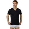 VP PINUCCIO VENEGONI Set da 2 Magliette Intime Uomo Cotone Mercerizzato | Scollo a V, Manica Corta, Bianche e Nere, Comfort Quotidiano | Made in Italy (IT, Testo, XXL, Regular, Regular, Bianco)