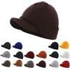Magracy, berretto unisex da uomo, caldo, con visiera, lavorato a doppio ago, cappello esterno con picco, cappello invernale, Rosso, Taglia unica