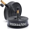 MetersGod 2 camere d'aria per bici di alta qualità, 700 x 44 C/45 C/48 C/50 C, compatibili con pneumatici da 700 x 44 C a 700 x 50 C, con valvola Schrader AV48 mm, gomma butilica, utilizzati per mountain bike