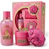 Corsair Toiletries Wicked Glinda - Confezione regalo da bagno in schiuma rosa, burro per il corpo e cuffia da doccia, prodotto con licenza ufficiale Wicked