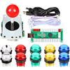 EG STARTS Zero Delay USB Encoder per PC Giochi Joystick Rosso + 10x LED Illuminato 5V Pulsanti per Arcade Joystick Kit Fai da Te Parti Mame Raspberry Pi 2 3 3B