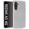 N NEWTOP 3in1 Cover Compatibile con REDMI A5 4G, Custodia Case GLITTER Brillantini Paper Interno Bling TPU + PC Flessibile Morbida Case Posteriore Lucida Protezione Fotocamera (Nero)