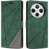 SONWO Cover per Redmi 14C 4G / Xiaomi Poco C75 4G, Flip Custodia in PU Pelle, Cover a Libro Portafoglio con Slot per Schede e Supporto Stand per Redmi 14C 4G / Xiaomi Poco C75 4G, Verde