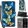 Haninsuze Cover per iPhone 13/ iPhone 14 Custodia Cover Pelle Libro Portafoglio con Porta Carte Magnetica Protezione Antiurto Cuoio Flip Case Custodia Cover per iPhone 13/14, farfalla dorata